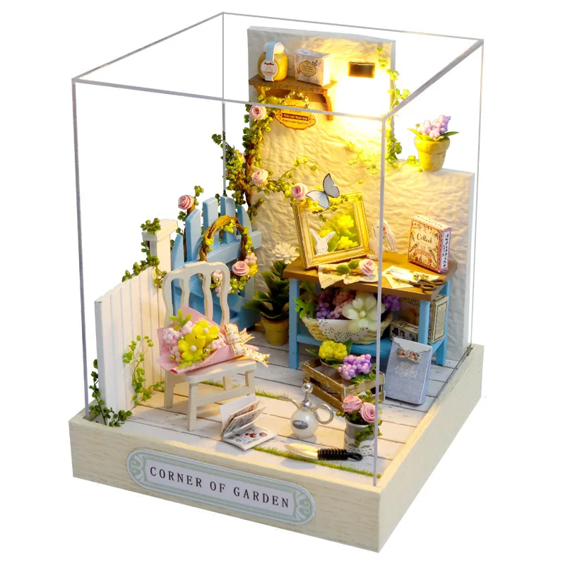 (estilo 3) Casa De Muñecas Miniatura De Madera 3d Para Armar. Manualidad Creativa Para Armar Una Casa Miniatura.