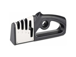 Afilador de cuchillos profesional 4 en 1, afilador de cuchillos y tijeras, con base antideslizante, para cuchillos de acero inoxidable y cerámica