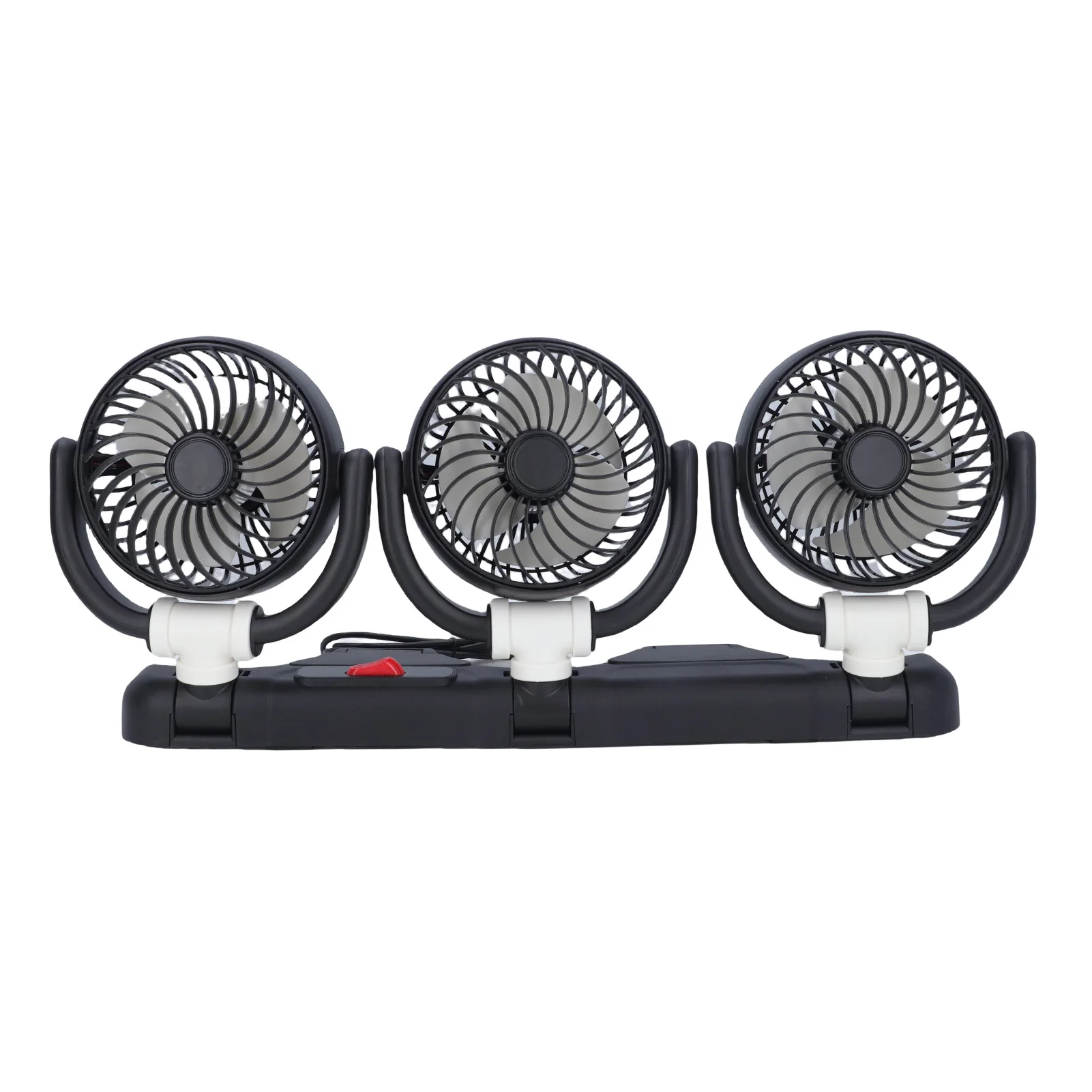 Ventilador Para Coche (negro) Con Alimentación Usb Y Soporte Para Teléfono, Con Tres Velocidades Ajustables.