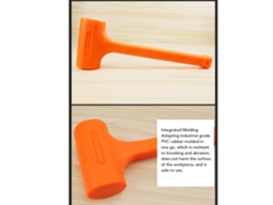Martillo De Impacto No Elástico Con Mango Suave, De Dos Componentes, Multifuncional, Color Naranja.
