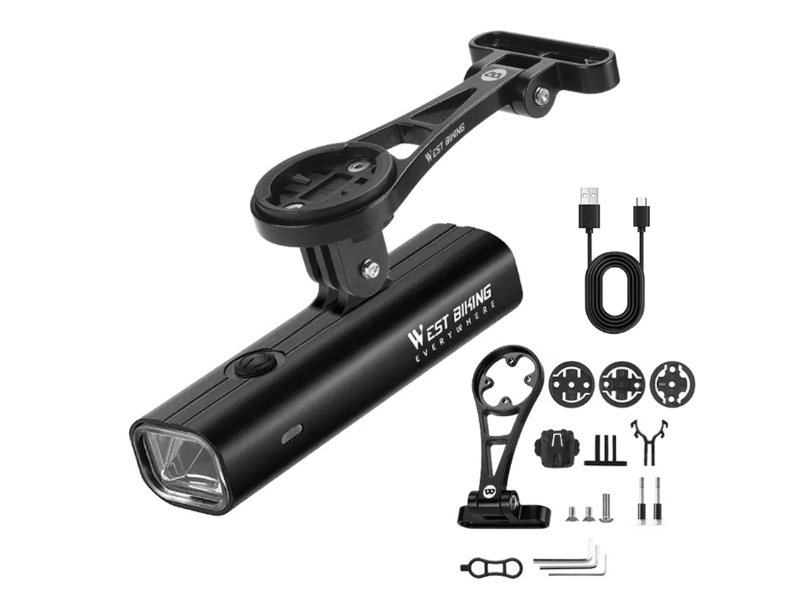 Luces Led Recargables E Impermeables Para Bicicleta, Para Uso Nocturno, Con Soporte Giratorio, 400 Lúmenes, 2000 Mah, Luz Delantera.