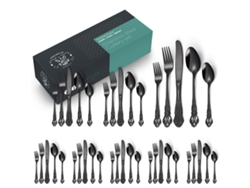 Conjunto de Talheres de Aço Inoxidável 40 Peças-Preto GERTIZ