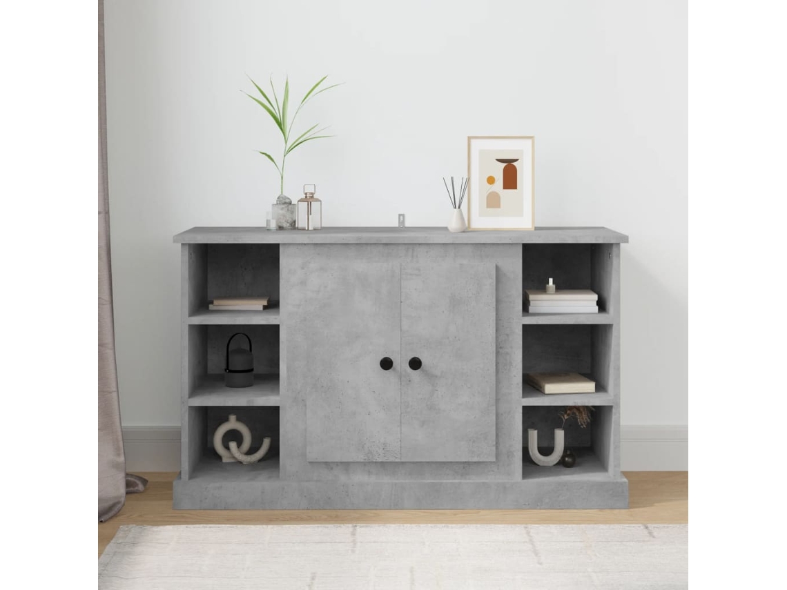 Aparador De Madera Contrachapada Gris Hormigón 100x35,5x60 Cm