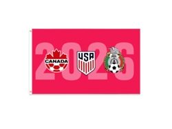 Bandera Conmemorativa Del Mundial 2026. Diseño Resistente Al Viento, Ideal Para Eventos Deportivos, Fiestas Y Uso Diario. Tamaño: 150 X 90 C