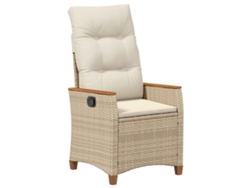 Maison Exclusive - Silla De Jardín Reclinable Beige Y Crema 64 X 57,5 X 112 Cm
