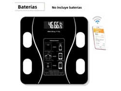 (negro A) Báscula De Baño Digital Inteligente, Fabricada En Vidrio Templado, Multifuncional.