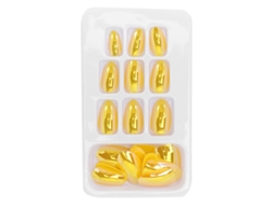24 puntas de uñas artificiales anchas estilo bailarina francesa con purpurina, en 12 tamaños, para salones de belleza y decoración de uñas casera LG09
