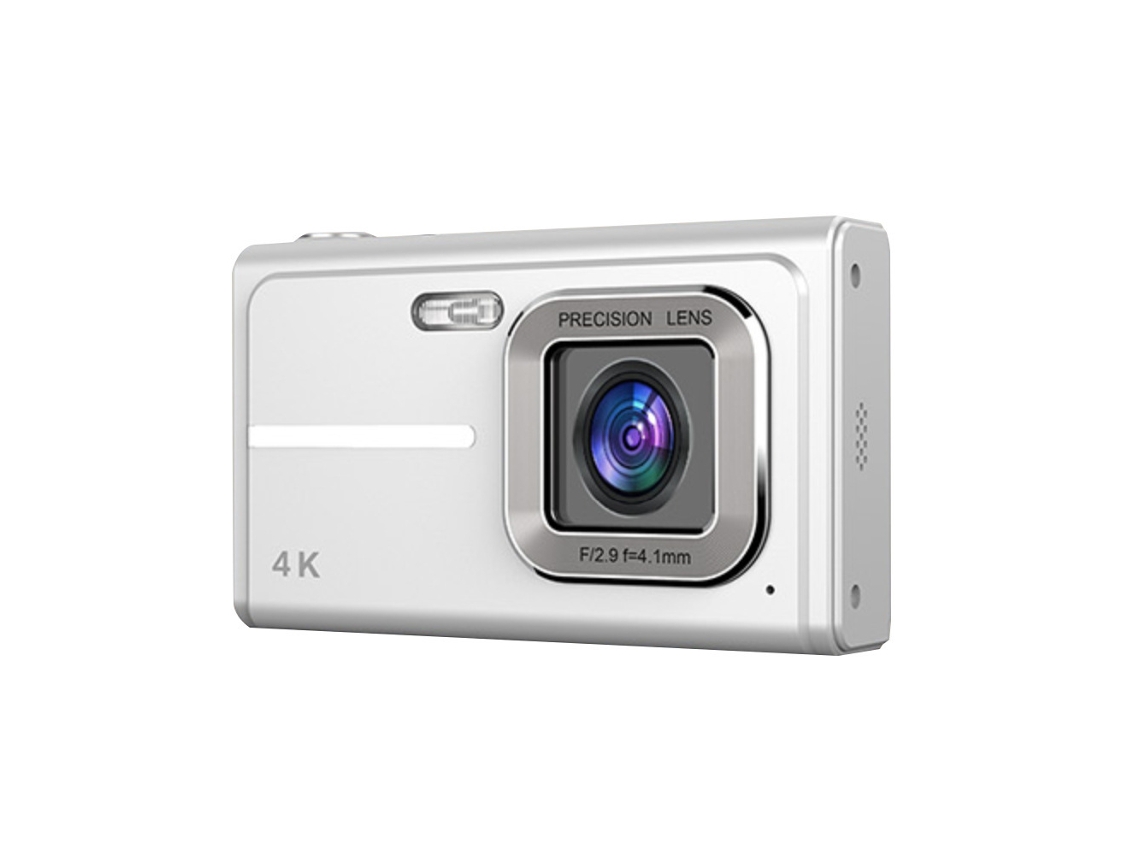 Cámara Digital 4k Hd Zoom 16x Enfoque Automático Pantalla Ccd De 2.4 Pulgadas Cámara Plateada Gertiz