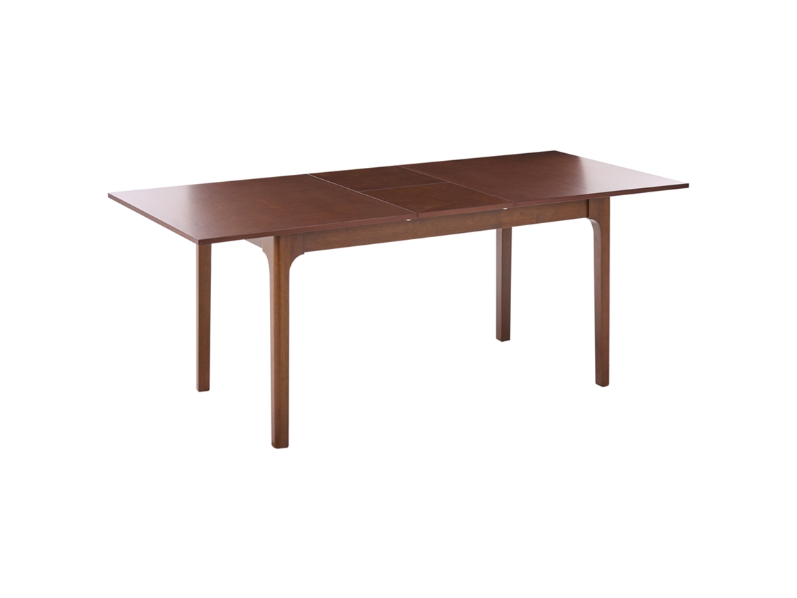 Mesa de comedor extensible Beliani Delmas en MDF marrón 90x200x76