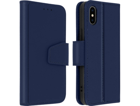 Funda iPhone XS Max AVIZAR Tarjetero Azul Oscuro