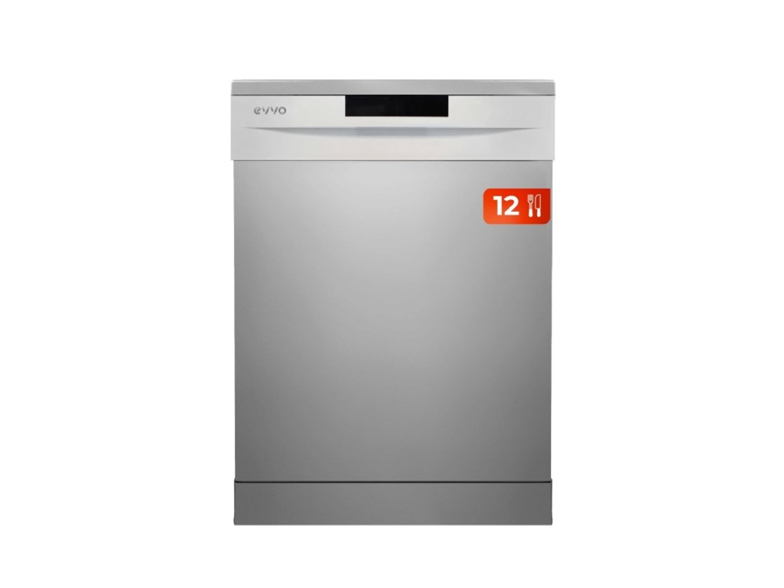 Lavavajillas Evvo, 60 cm de ancho, capacidad para 12 servicios, programa de media carga, programa Eco, 5 programas, bandeja