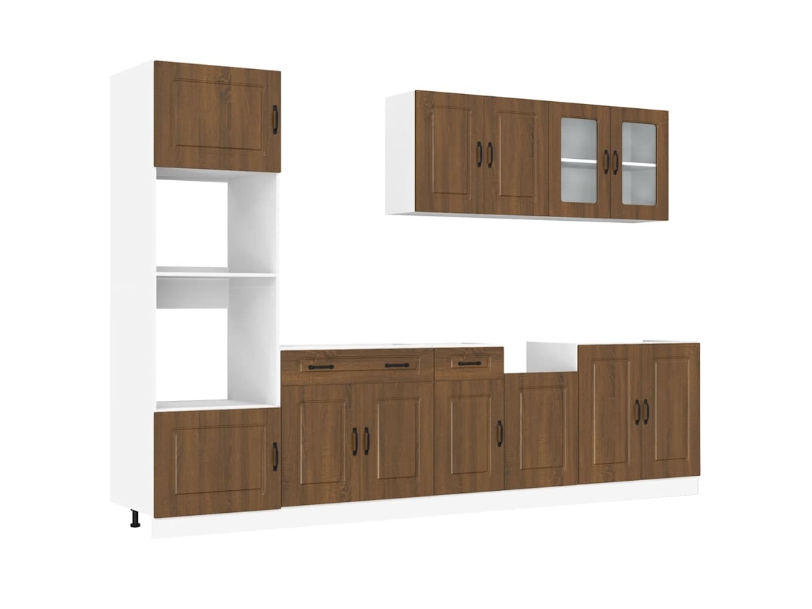 Conjunto de gabinetes de cocina Kalmar, roble marrón, EXCLUSIVO DE LA CASA