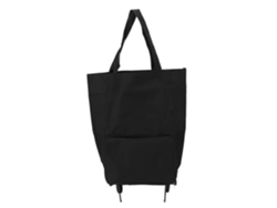 Carrito de compra plegable con ruedas, bolsa de almacenamiento de tela multifuncional, bolsa de compra portátil negra. GOKOCO