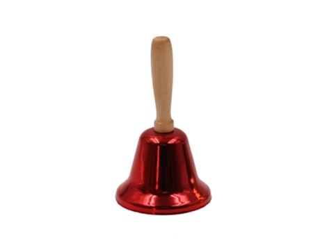 Campana de llamada de mano sólida súper fuerte con mango de madera Campana de llamada de mano de Navidad, roja
