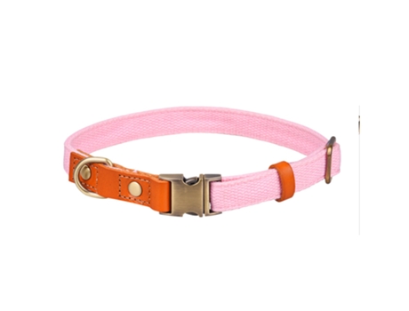 Collar para Perro con Hebilla de Metal, Collar para Perro Resistente y Ajustable para Perros pequeños y medianos, S, Rosa ZMDECQNA