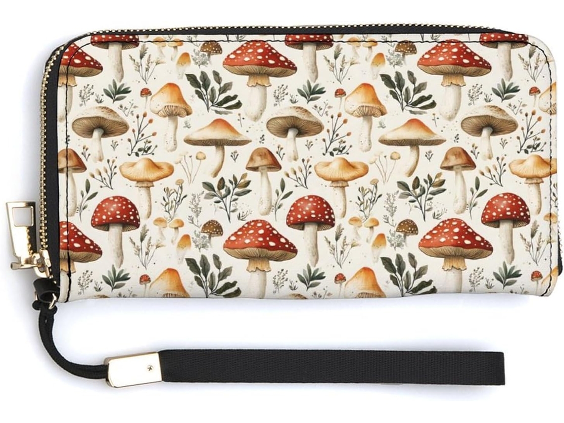 Cartera Cuero Con Cremallera Para Mujer Diseño Estampado