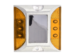 Lámpara solar para terraza 2026, 6 LED, reflectante de doble cara, para entradas de vehículos y caminos peatonales, color amarillo.