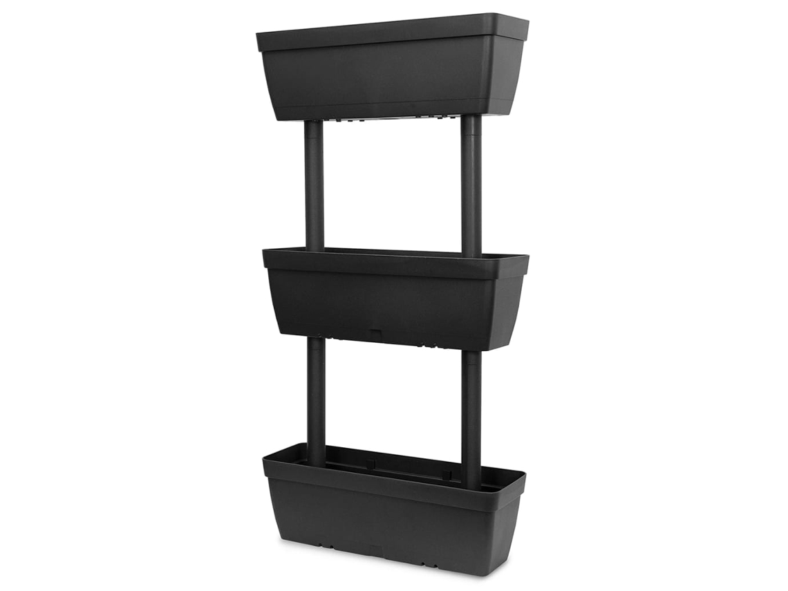 Conjunto 3 Jardinera VIDAXL Antracita Caucho (100 cm)