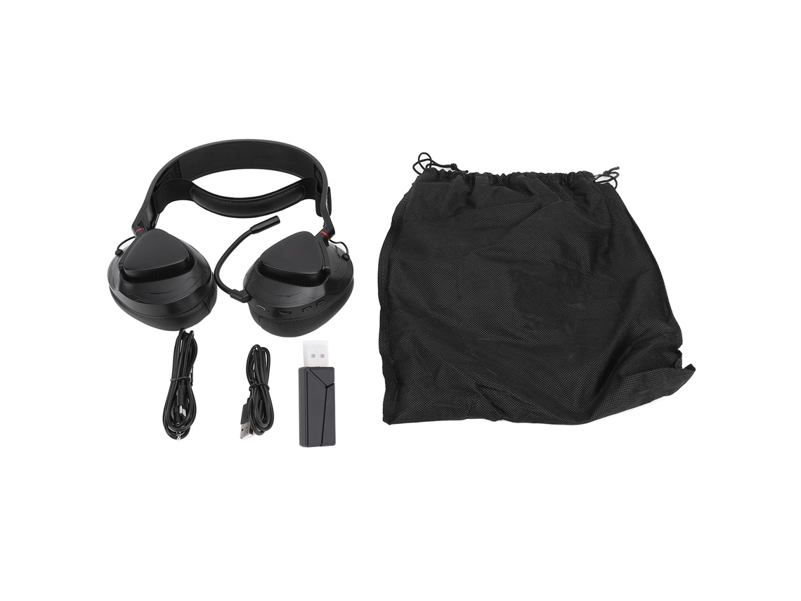 Auriculares Gaming Cableados Y Inalámbricos 2.4g Bluetooth 4 Modos Diadema Ajustable Negro Rojo
