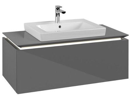 Villeroy &amp Boch Legato Vanity unit B680 1000x380x500mm centrada en el lavabo iluminación LED