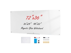 Pizarra Magnética de Cristal 1829x915mm con Accesorios y Soporte Tekmaquinas