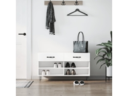 Banco Zapatero Organizador en Derivados de Madera Blanco Brillante 102X35X55 Cm