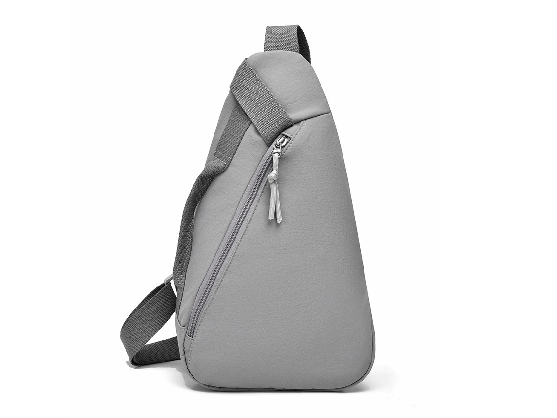 (Gris) Elegante y ligero bolso de pecho de estilo japonés, bolso con forma de lágrima, bolso de hombro deportivo para viajar.