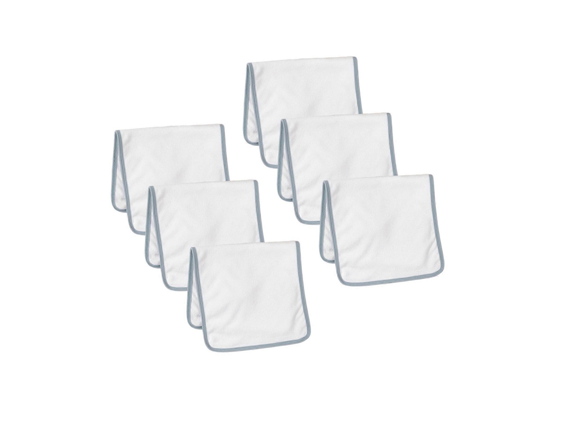 Juego de 6 baberos de algodón para bebé, color liso, para recién nacidos, para niños y niñas, diseño rectangular esencial.