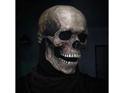 Máscara De Calavera Completa Con Mandíbula Móvil Decorativa, Casco De Terror Zmz