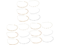 Coroa De 18 Peças Com Pérolas E Strass, Elegante Acessório Para Casamento, Tiaras Decorativas.