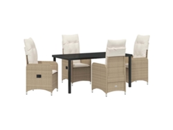 Maison Exclusive - Conjunto De Comedor De Jardín 5 Pcs Beige Ratán Sintético