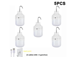 Lámpara LED recargable para exteriores con gancho MDUG (5 unidades de 80 W)