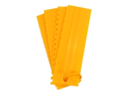 4 Piezas Rascador De Pastel Duradero Ecológico Plástico 8 Estilos Gancho Colgante Aplanador De Pastel Para Repostería Diy Amarillo