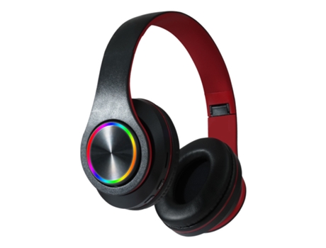 Auriculares Bluetooth Inalámbrico plegable Ecelen con adecuado para Xiaomi, Iphone, Samsung, micrófono estéreo, tarjeta Sd Fm, negro y rojo