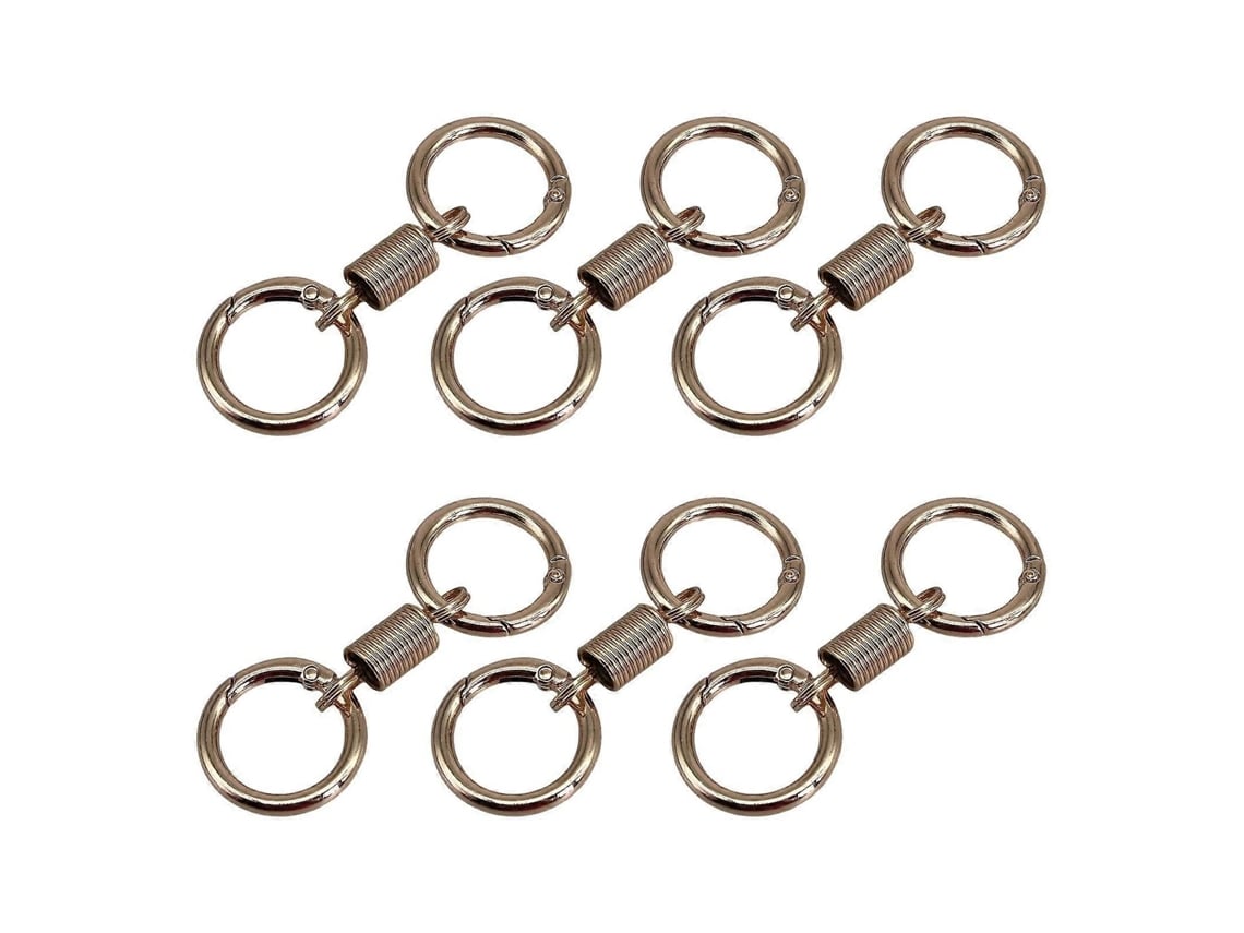 Jikaix Conjunto De 6 Chaveiros Retro Com Argola Dupla E Mola, Em Liga De Zinco, Organizador De Chaves Elástico Anti-perda Com Fecho Lagosta, Ferr
