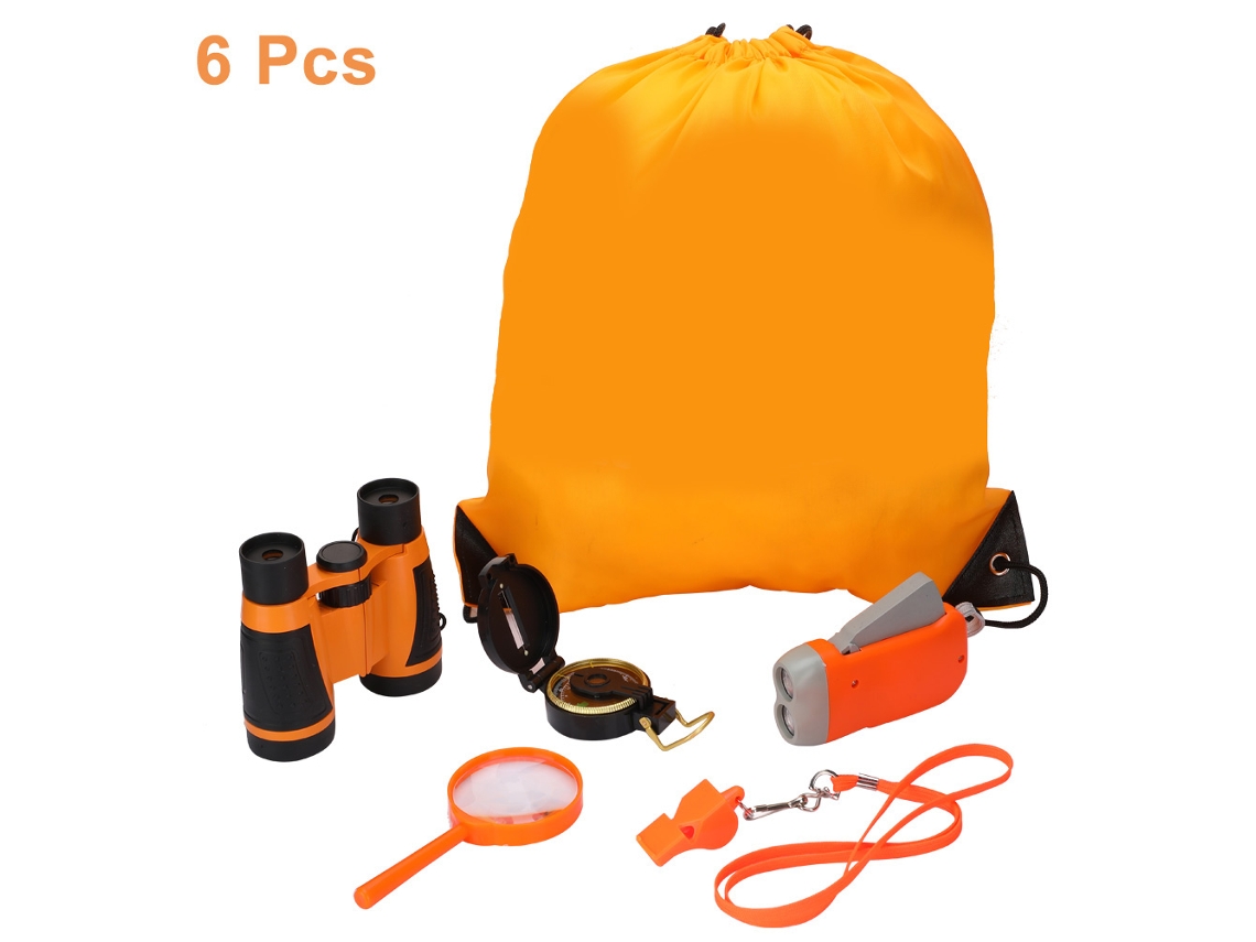 Bj-6 Peças De Binóculos De Exploração Ao Ar Livre Para Jovens Crianças Presente Educativo Para Acampamento E Trekking Laranja