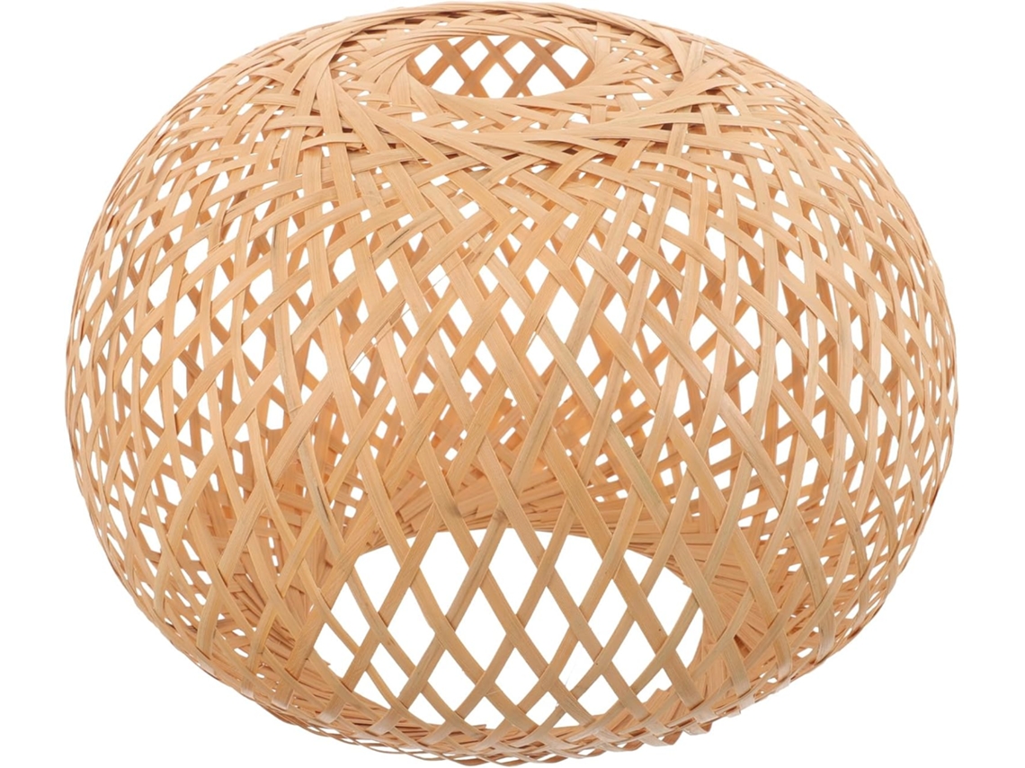 Pantalla De Lámpara De Bambú Tejido, Compacta Y Colgante, Protección Contra El Deslumbramiento, Fácil De Instalar, Elegante.