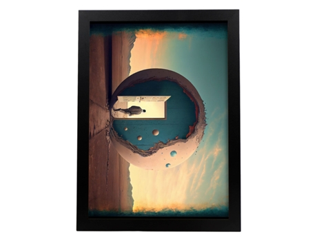 NACNIC Poster Puerta Galáctica En Estilo Surrealismo Cinematográfico Ilustraciones Y Grabados De Historieta Abstracta Y Artística A4 Marcos Madera