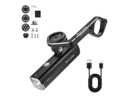 Kit De Faro Recargable Para Bicicleta De 1000 Lúmenes Y 4500 Mah Con Soporte Para Ciclocomputador.