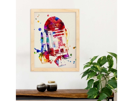 Poster De R2D2 Estilo Acuarela. Láminas De Cine, Películas, Y Actores. Posters De Películas Antiguas Con Estilo Acuarela.