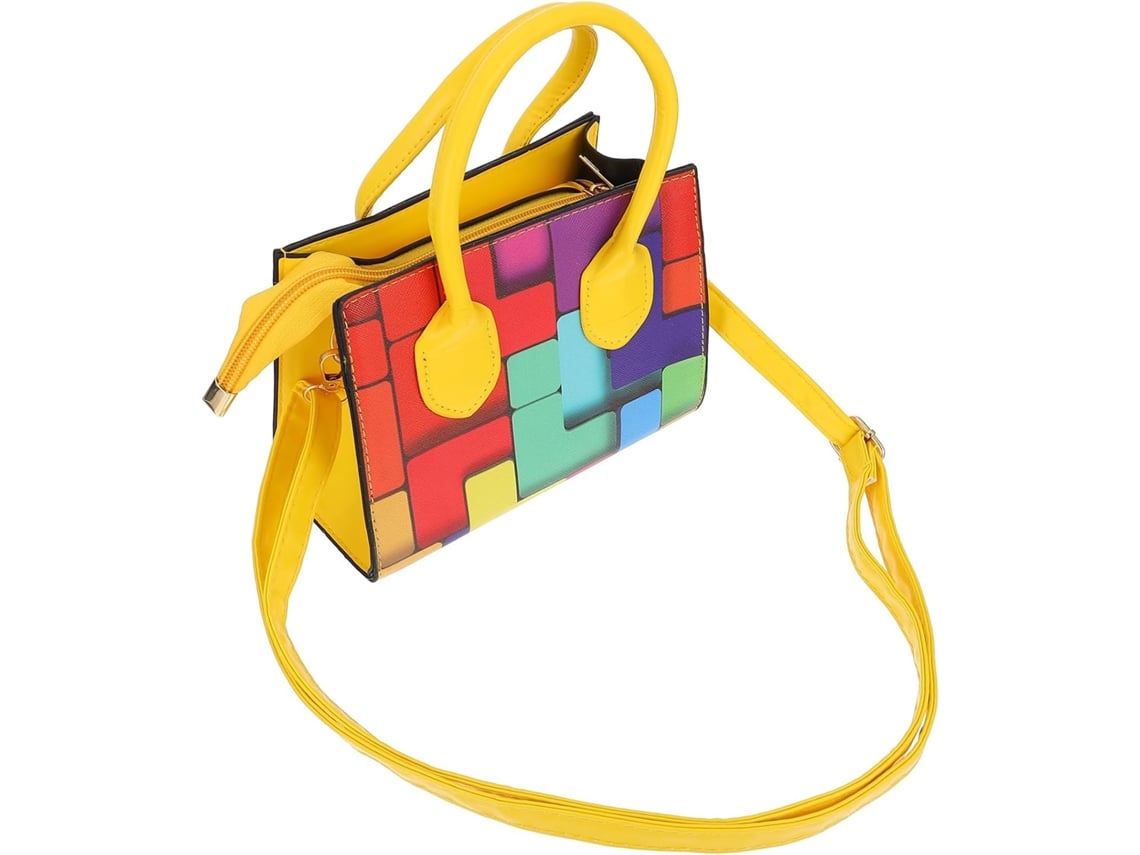 Bolso De Hombro Ligero Y Práctico De Pu Para Mujer Con Diseño De Rayas Coloridas, Mini Bolso De Moda.