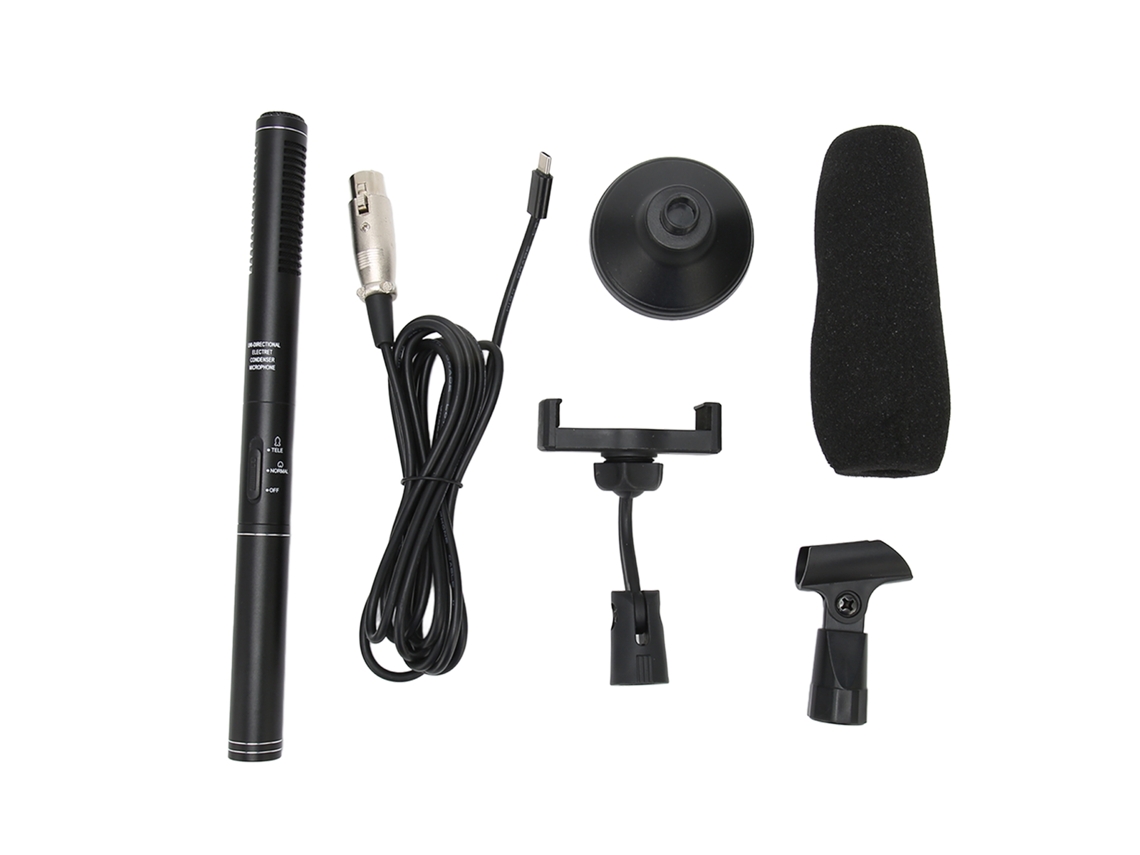 Microfone Profissional Fio Para Entrevistas Mão Portátil Repórter Transmissão Ao Vivo Outdoor