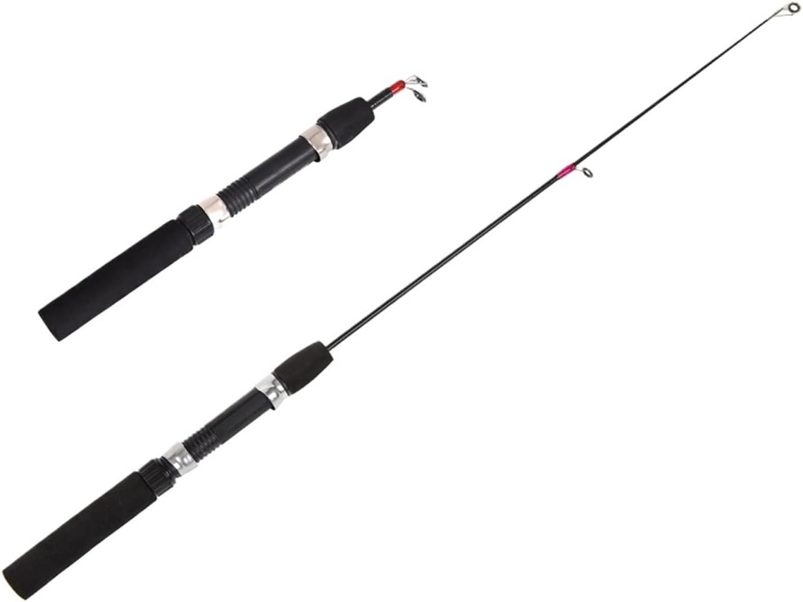 Caña De Pescar 51/60/80/100 Cm Para Pesca Invierno, Camarones, En Hielo, Portátil, Fibra Carbono, Equipo Rí...