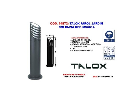 Talox farol jardin columna ref. mv6614
