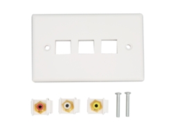 Placa De Pared Rca De Audio Y Vídeo Con Conector Hembra A Hembra (chapado En Oro Antirroto, Compatible Con 1080p)