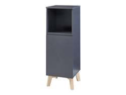 Mueble de baño auxiliar Overath puerta decoartiva MDF 86x30x30cm - Gris y Madera [EN.CASA]