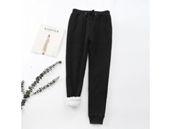 2026-pantalones Deportivos De Invierno Para Mujer Con Forro Sherpa Calientitos Y Cierre De Cordón 3xl Negro