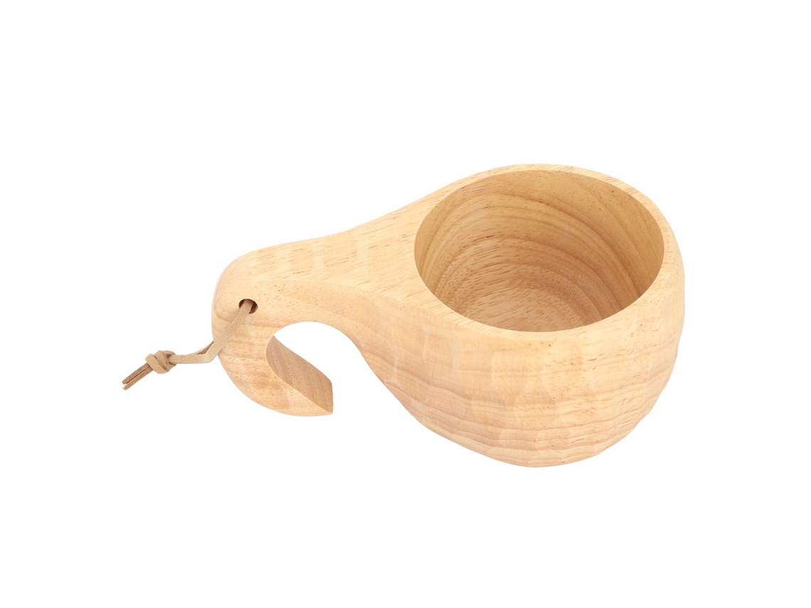 Taza portátil de madera de caucho de 200 ml con asa para café, leche, hogar, oficina, viajes | Sin marca