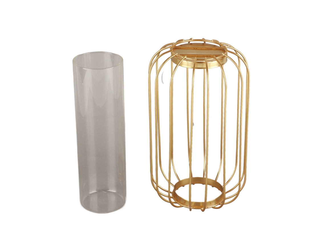 Rebe-vaso de Ferro Forjado em Forma de Lâmpada Nórdica Vaso de Mesa de Vidro Ouro Champanhe Para Casamento E Decoração de Lar