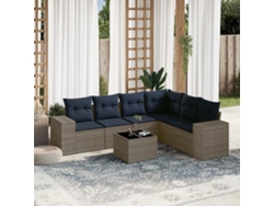 Maison Exclusive - Conjunto De Sofá De Jardín De 7 Piezas Con Cojines, Poliratán Gris